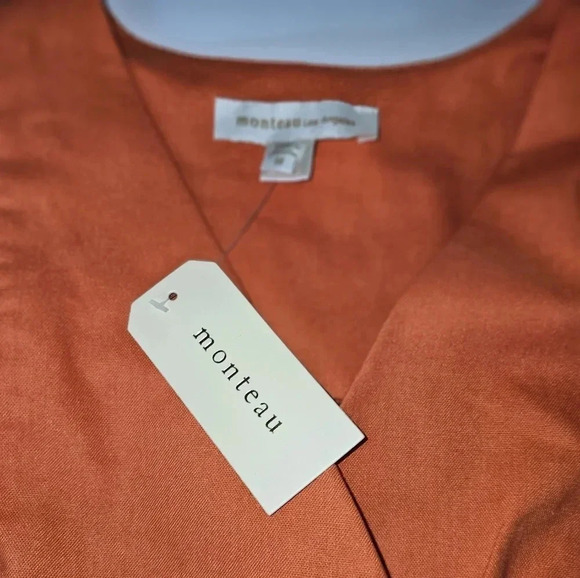 Monteau LA Orange Sleeveless Ruffle Detail Top - Picture 4 of 4